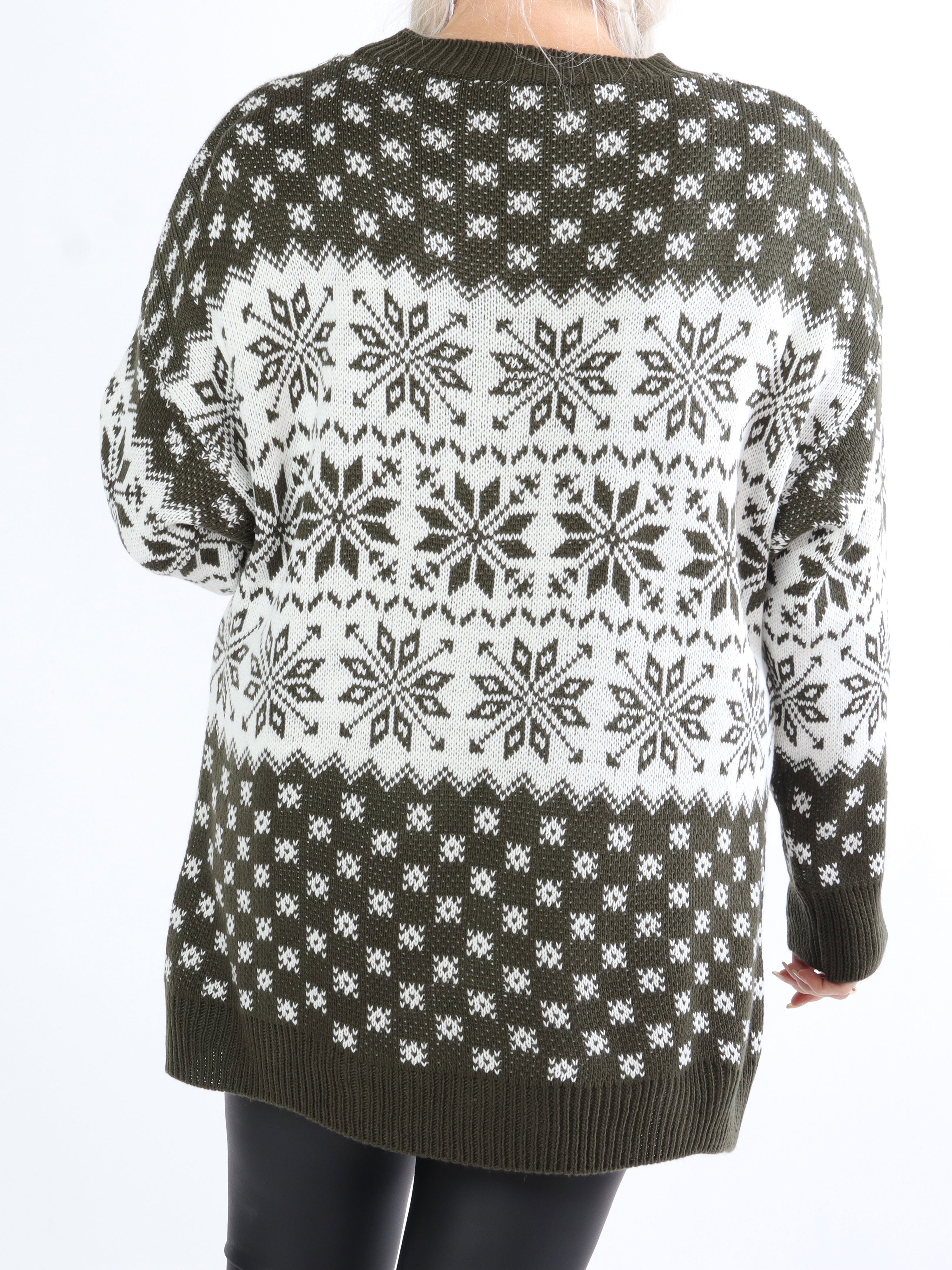 Christmas - Plus size julestrik med snefnug